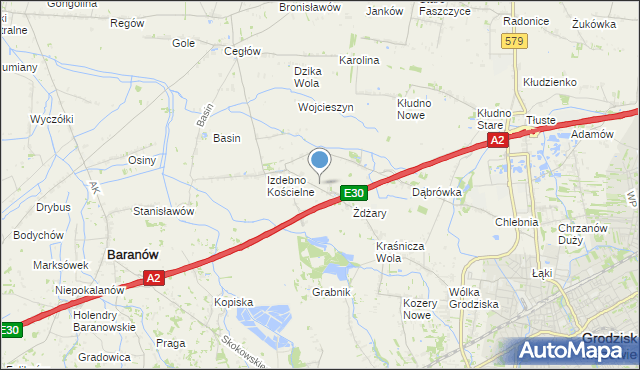 mapa Izdebno Nowe, Izdebno Nowe na mapie Targeo